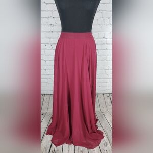 Chicwish Chiffon Wine Red Maxi Skirt